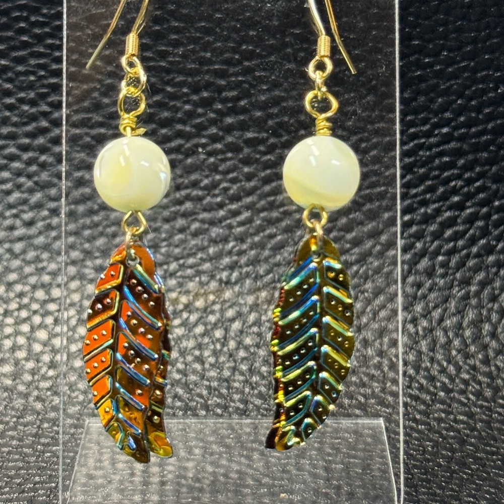 Vibrant Multicolor Leaf Earrings